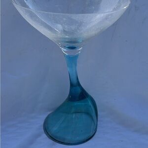 Elegant Blue Glass Wine Goblet